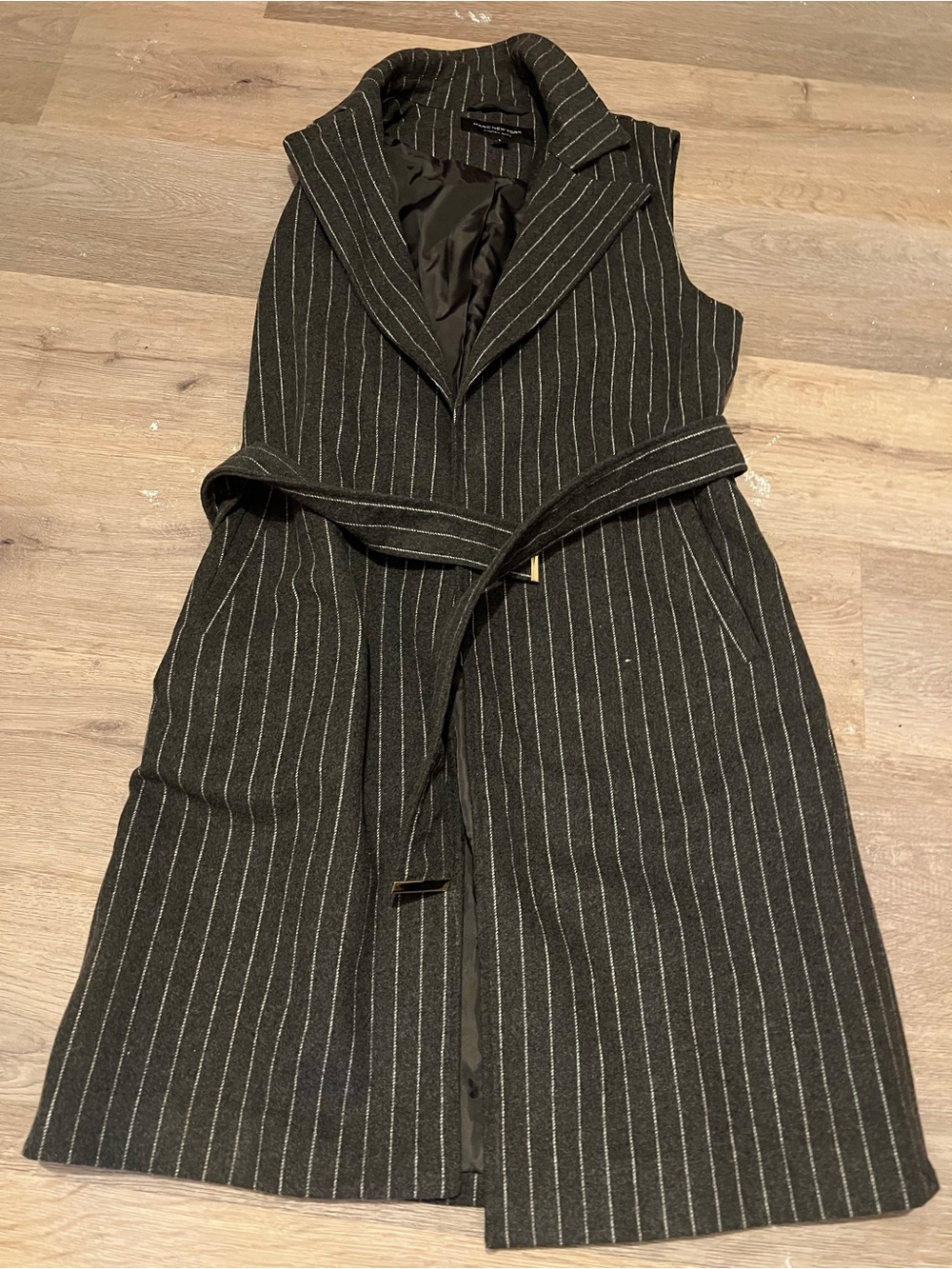 Marc New York grey Pinstripe Long Vest Dress